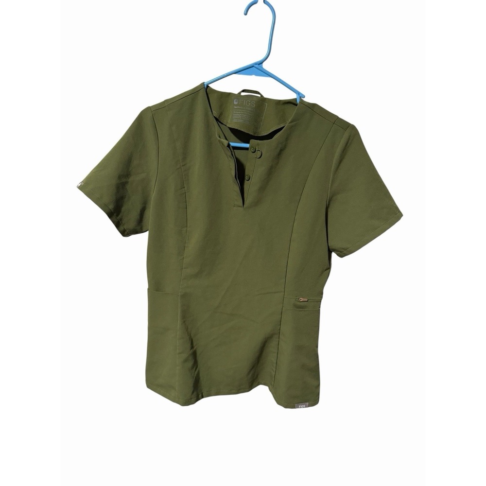 FIGS Technical Collection Green Bristol Slim Henley Scrub Top W21SW1037  - XS
